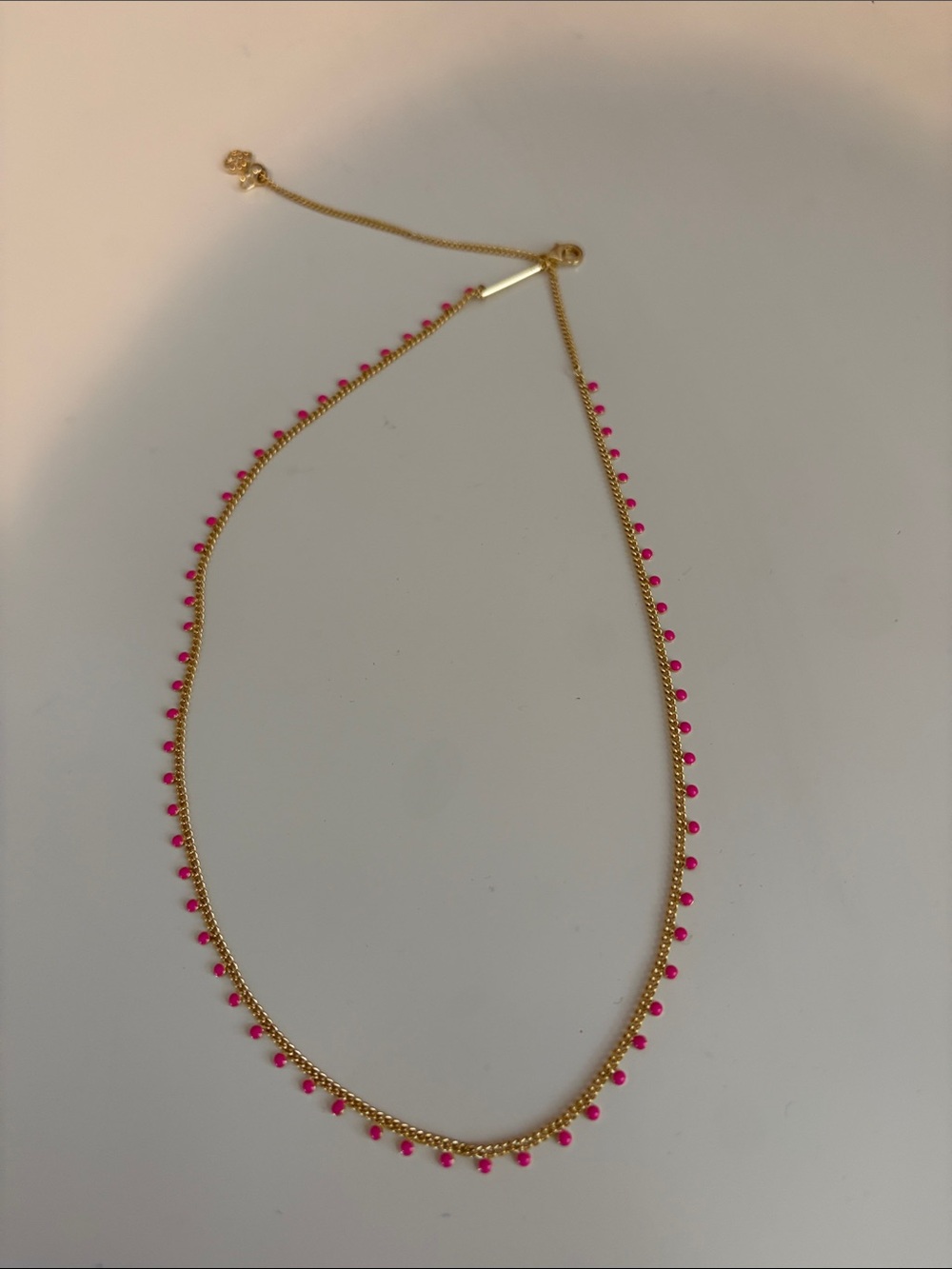 Kendra Scott Gold Chain Necklace with Pink Bead Accents